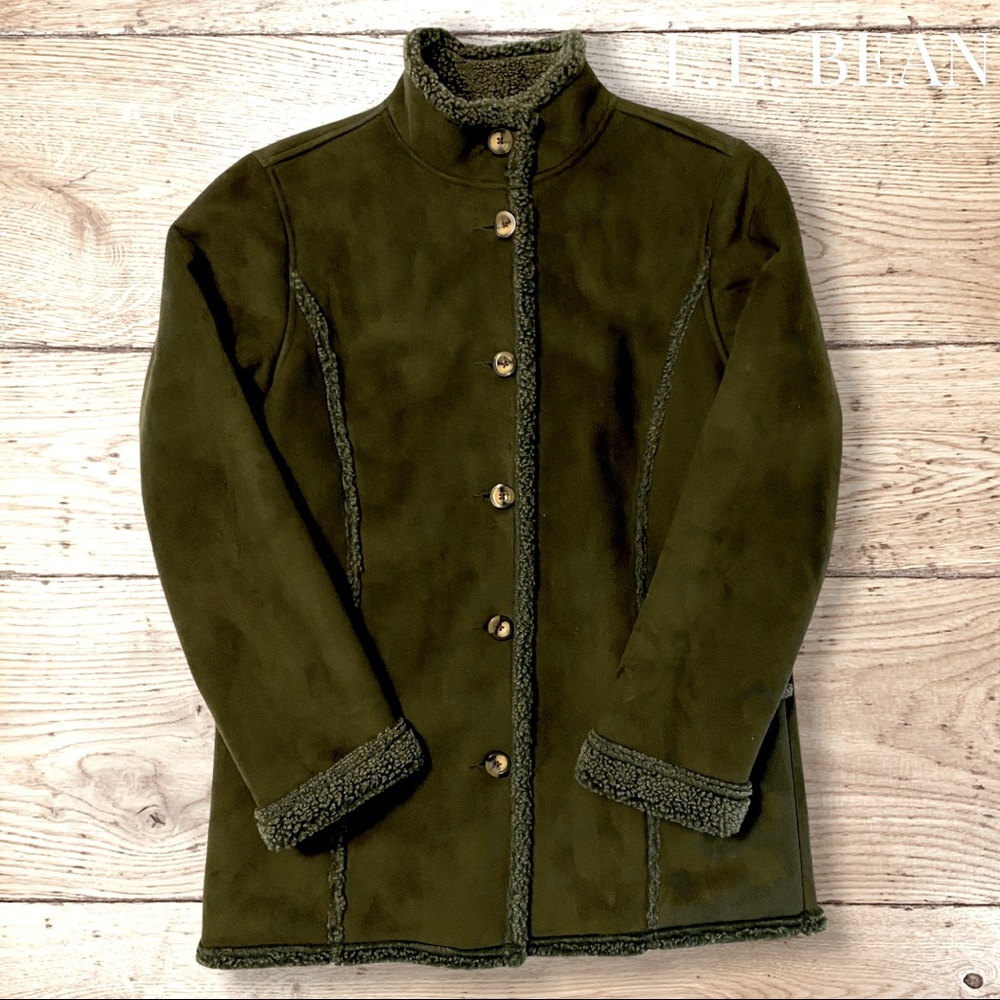 L.L. Bean Suede Sherpa Coat